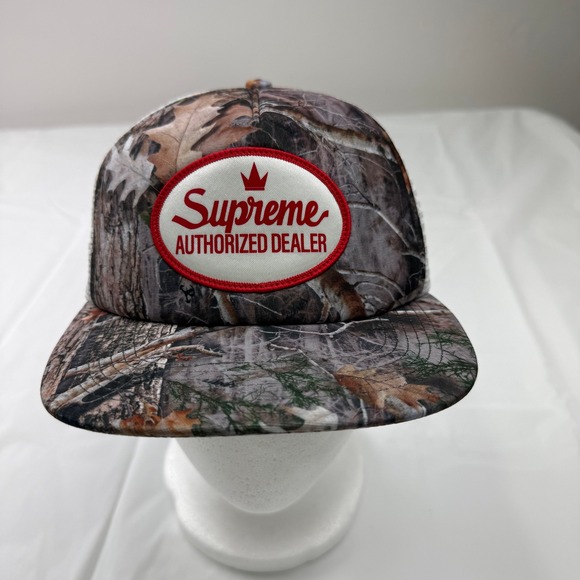 Supreme Authorized Dealer Trucker Hat True Timber Camo White Mesh Snapback Cap